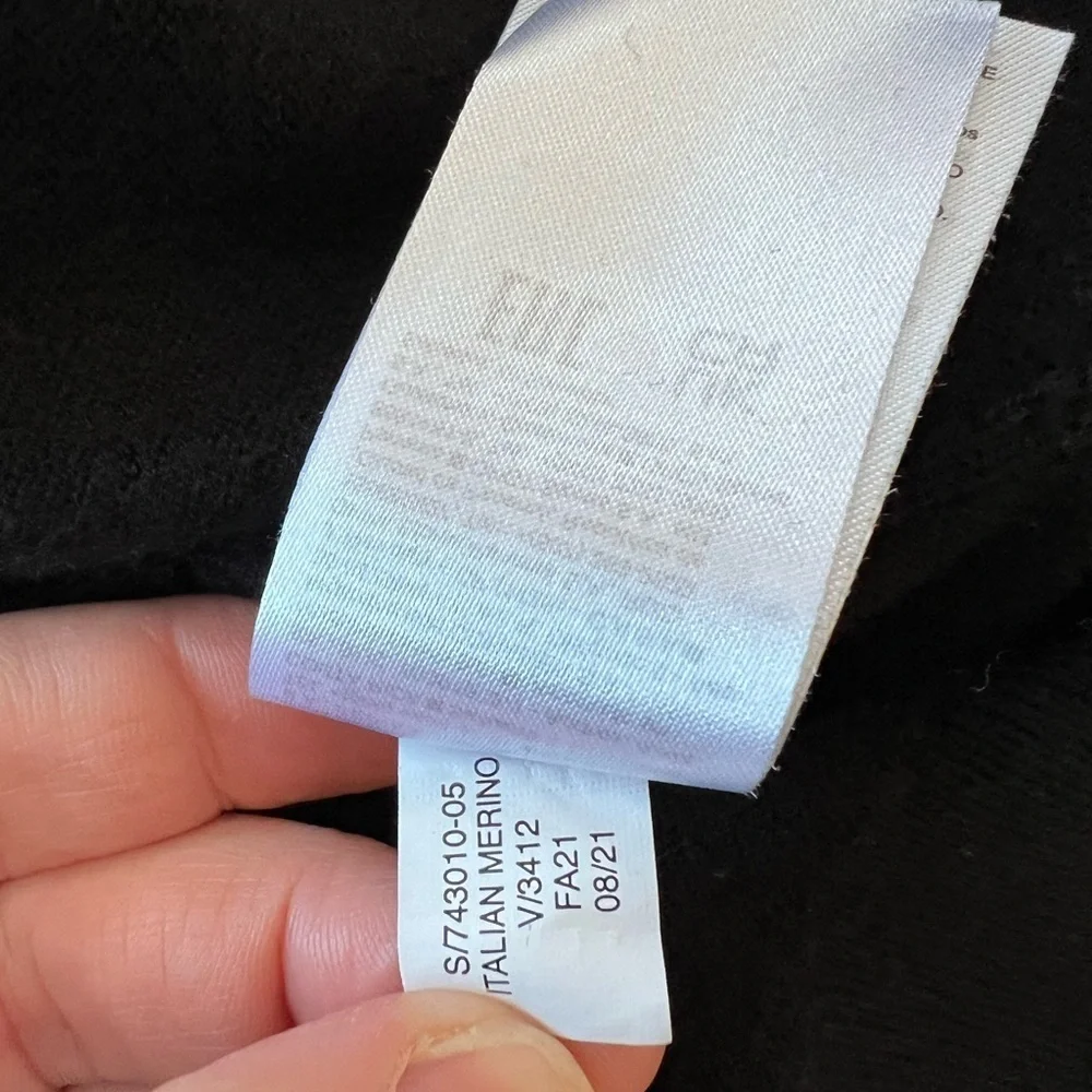 Banana Republic Italian Merino Wool Half-Zip Sweater in Black, size XL